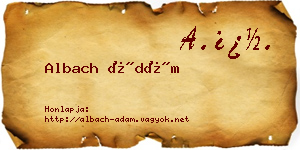 Albach Ádám névjegykártya