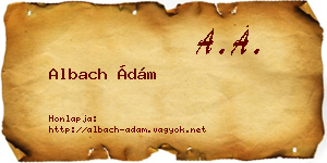 Albach Ádám névjegykártya